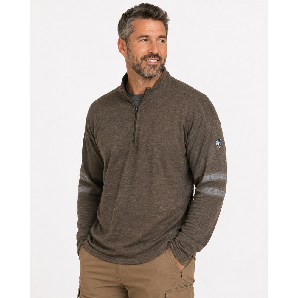 Kuhl Team Merino Quarter Zip Sweater Mens 3XL Brown Wool Hiking Outdoor 3237